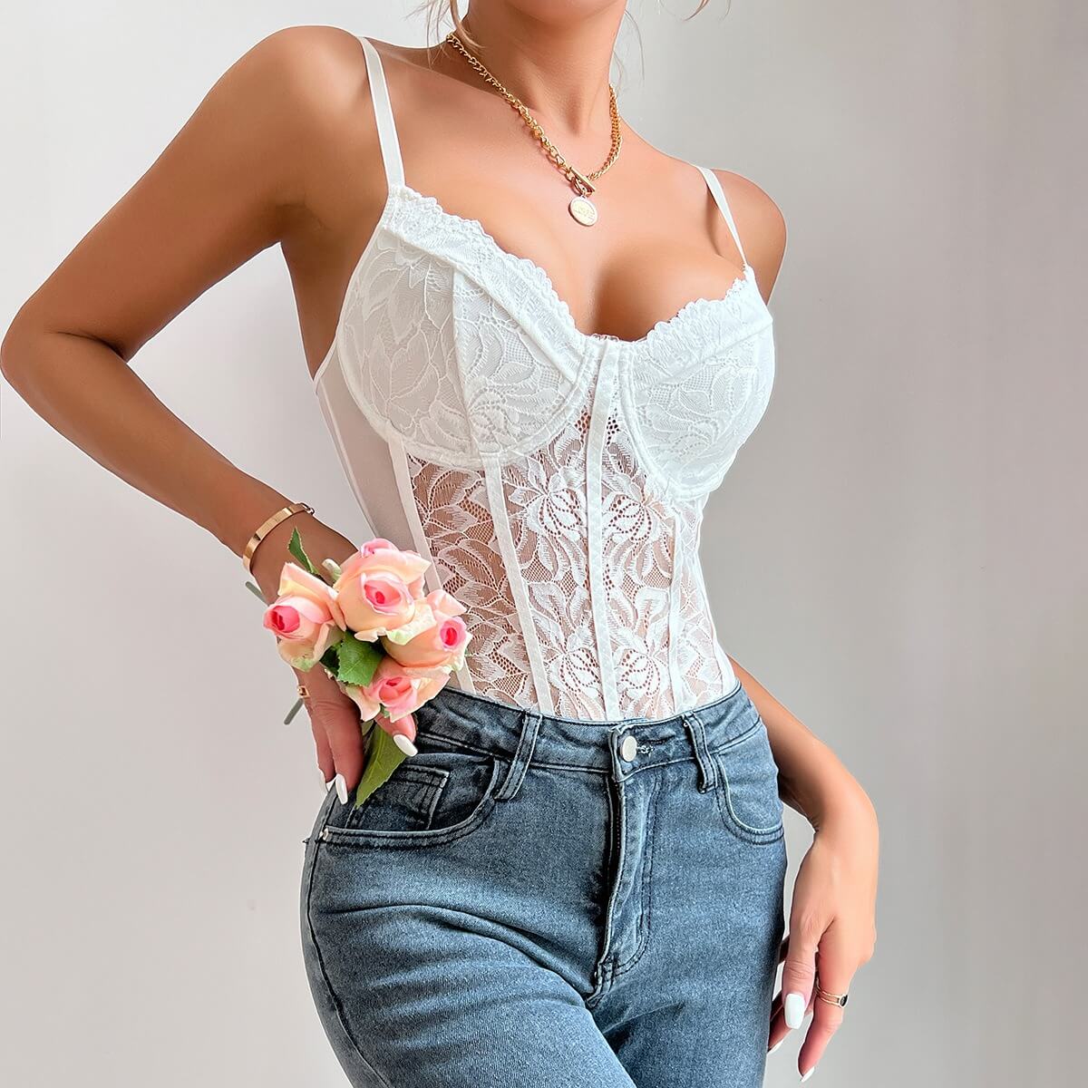 Lace Backless Bodysuit