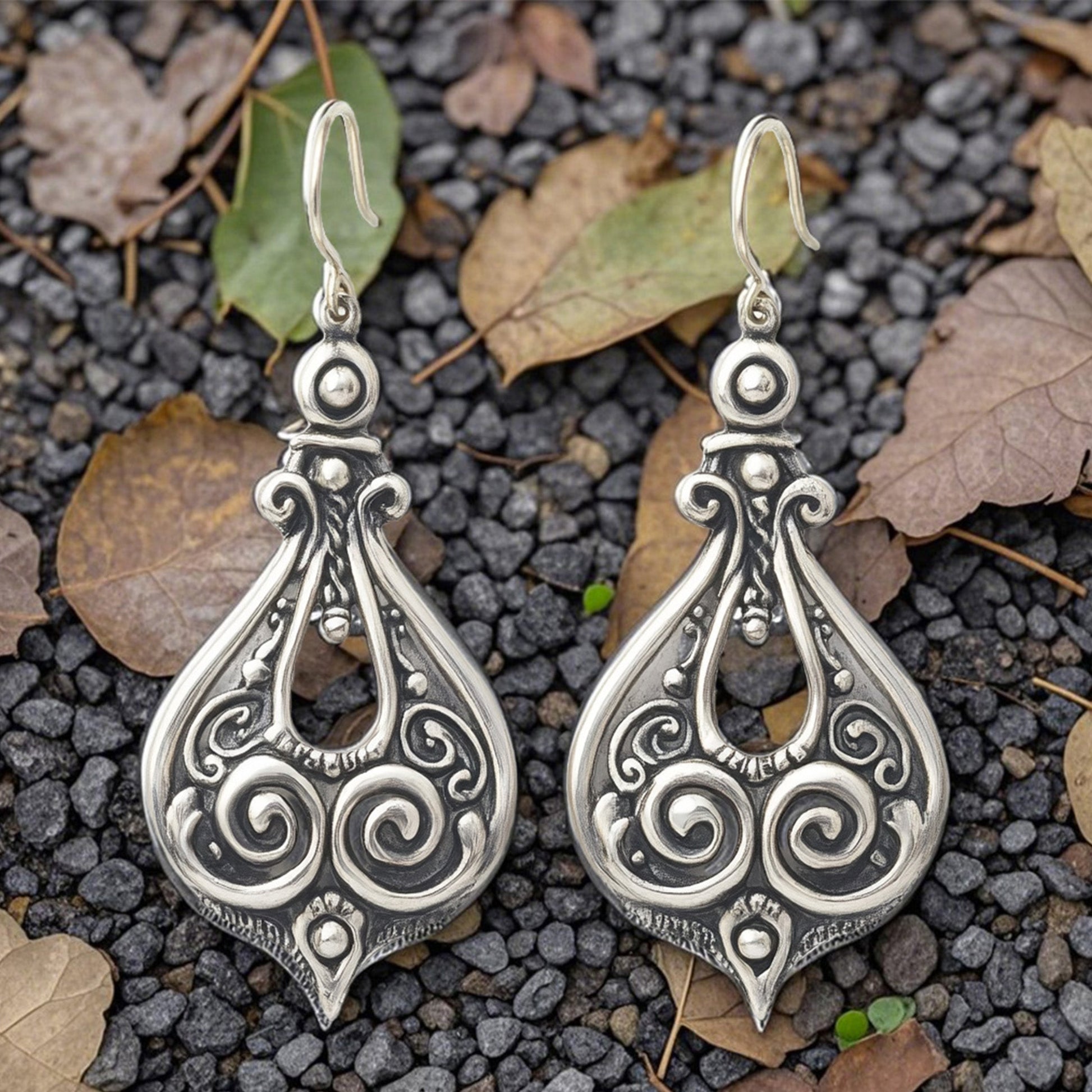 Vintage Baroque Scrollwork Earrings