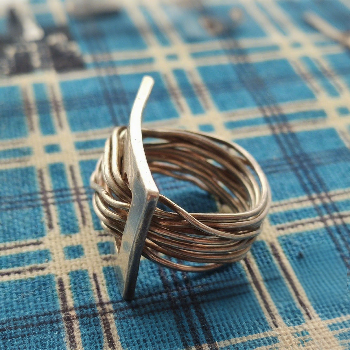 Modern Abstract Wire Art Ring – Handmade Sterling Silver Sculptural Statement Jewelry