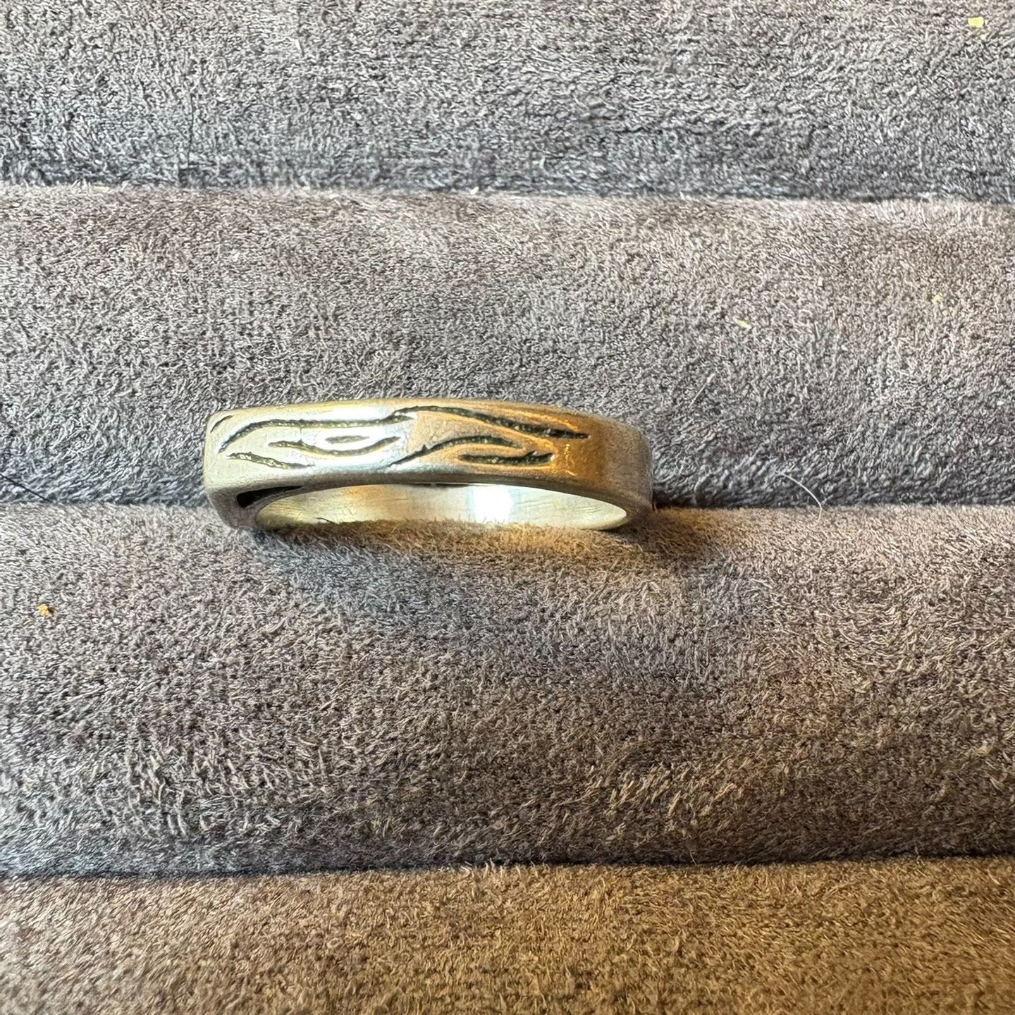 Sterling Silver Turquoise Inlay Ring – Southwestern Minimalist Design with Bird Motif