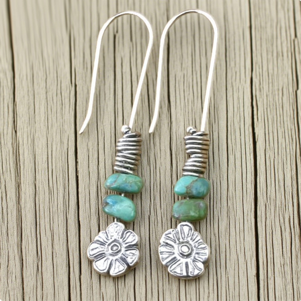 Handmade Turquoise Drop Earrings