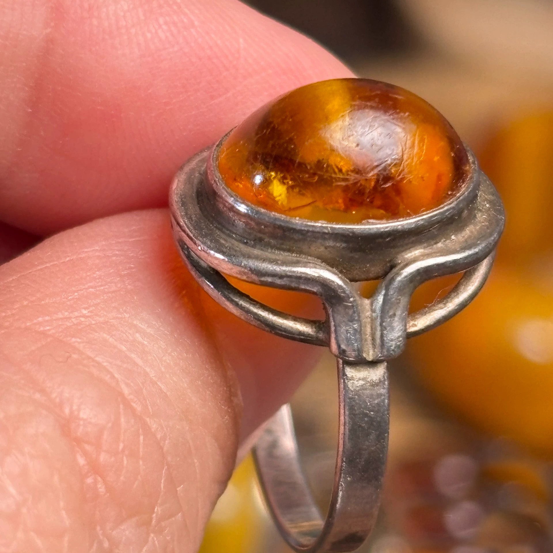 Vintage Amber Stone Ring