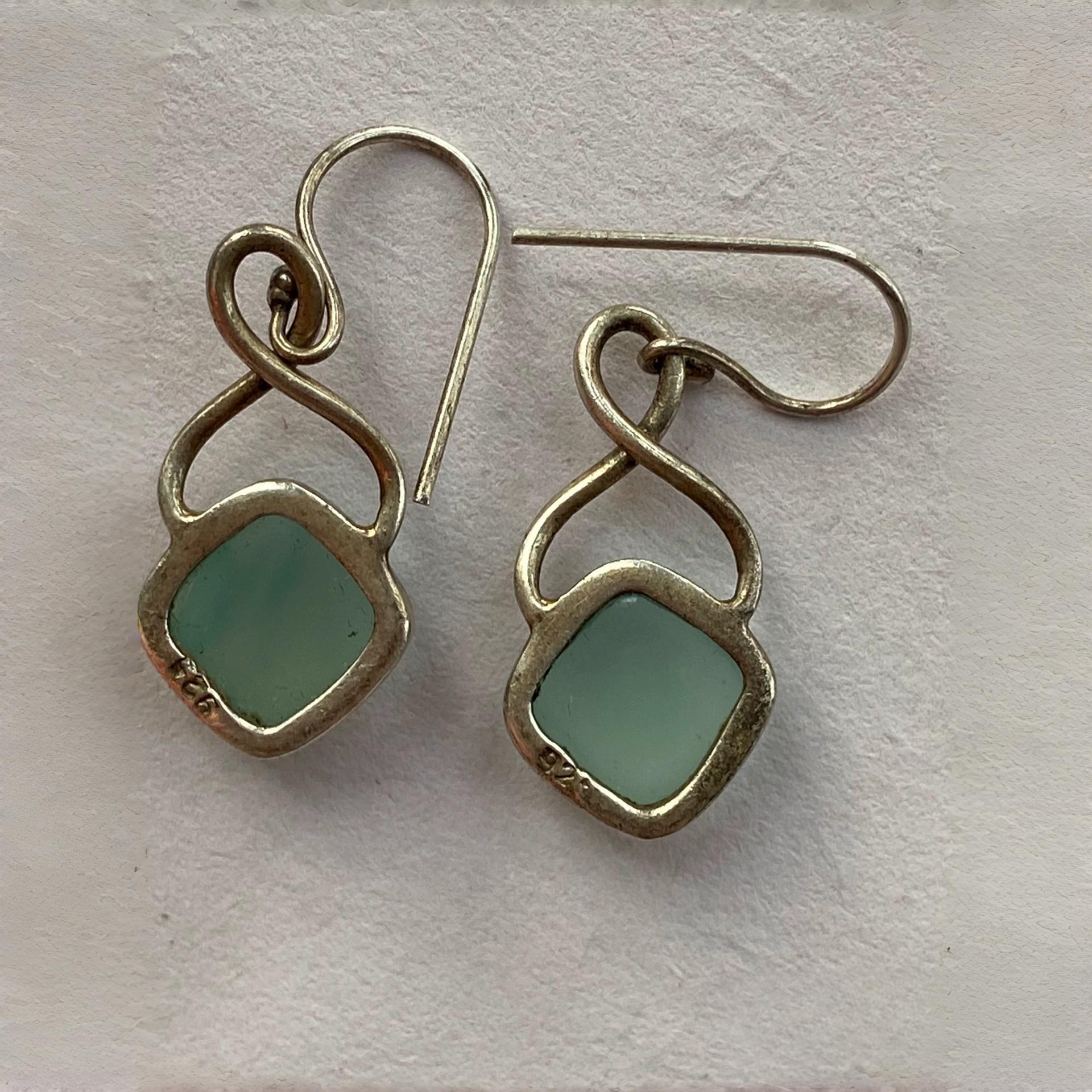 Natural Chalcedony 925 Silver Women's Earrings Gift