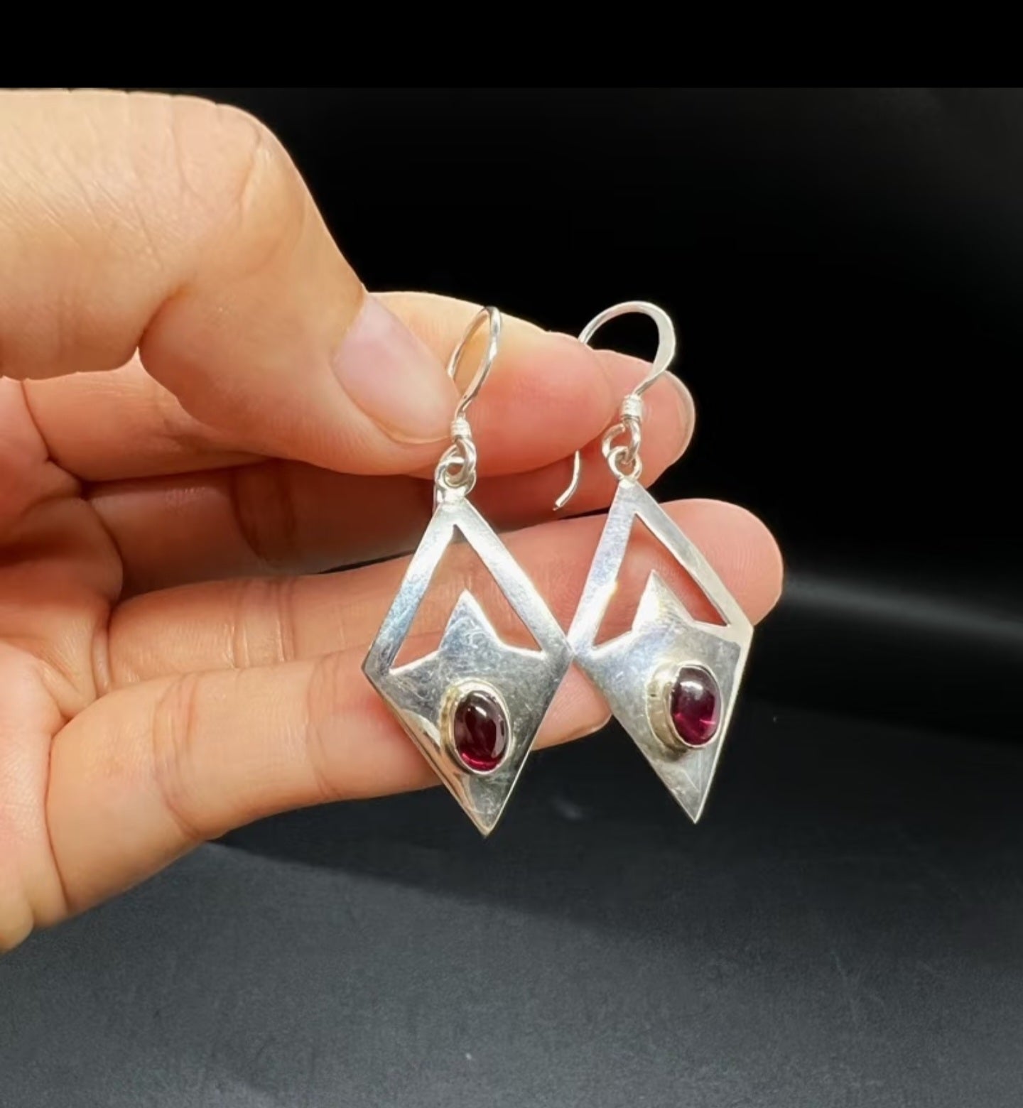 Sterling Silver Geometric Drop Earrings