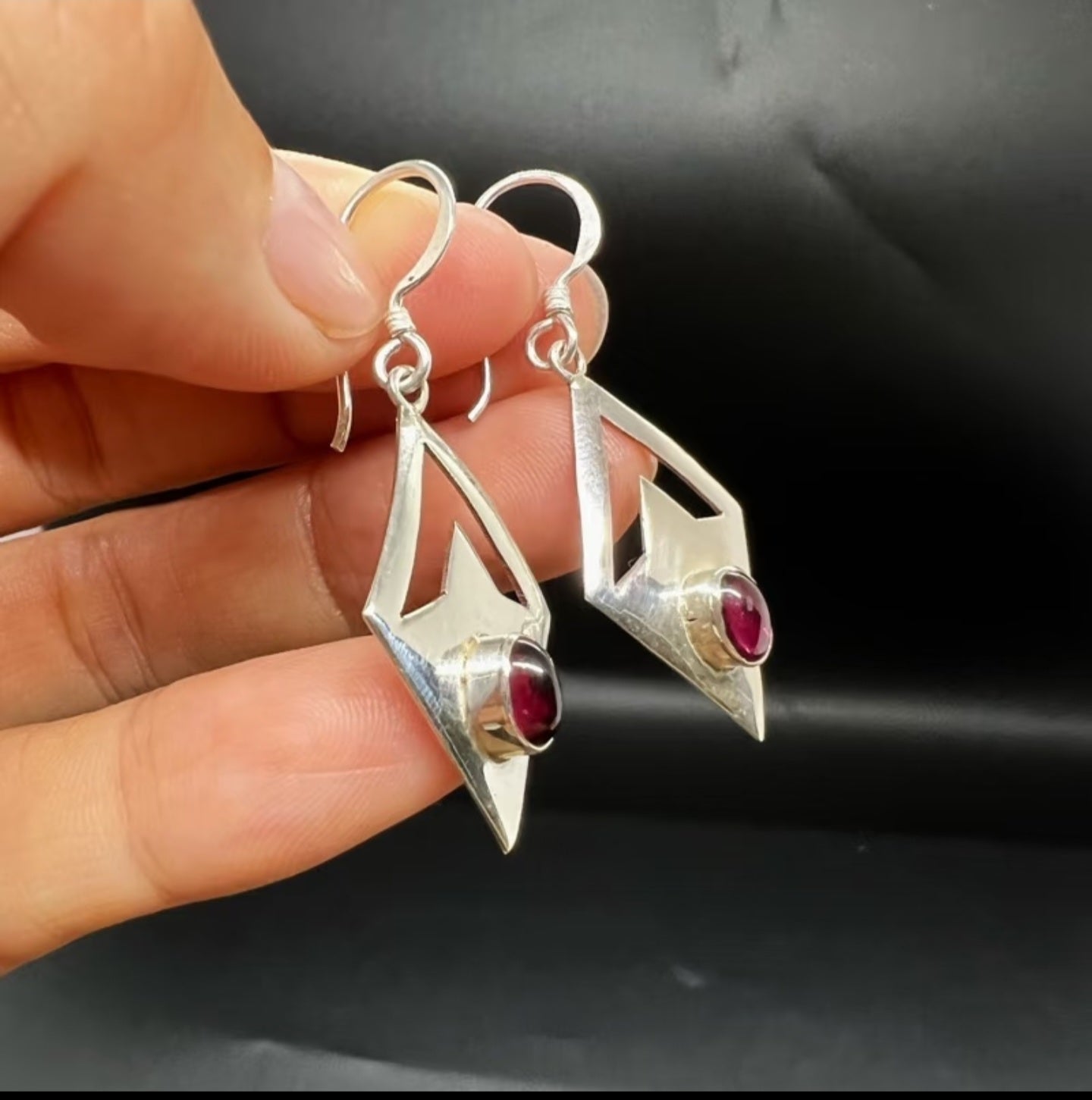 Sterling Silver Geometric Drop Earrings