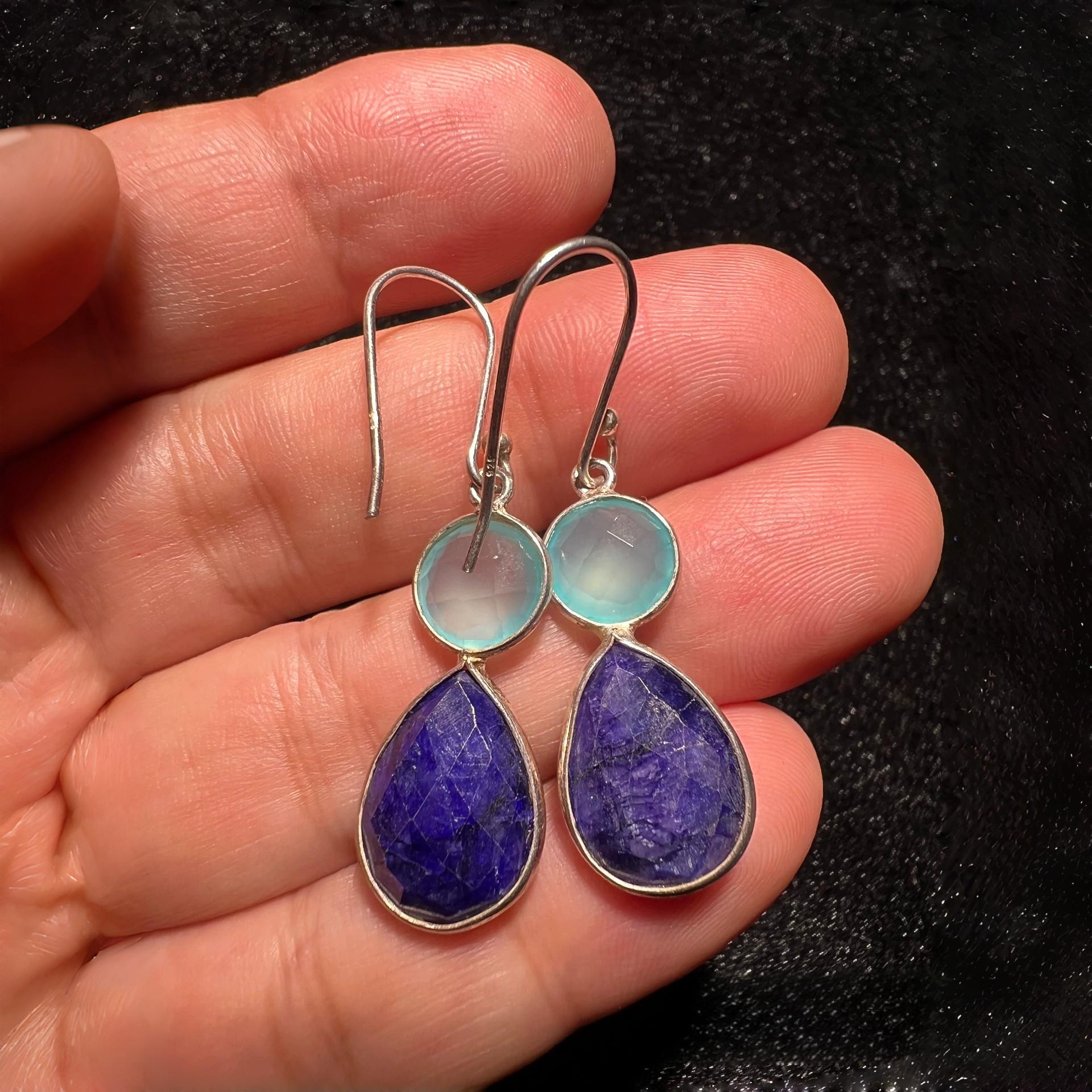 Lapis Lazuli 925 Silver Women's Earrings