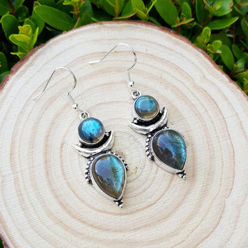 Handmade Labradorite 925 Silver Women's Exquisite Earrings