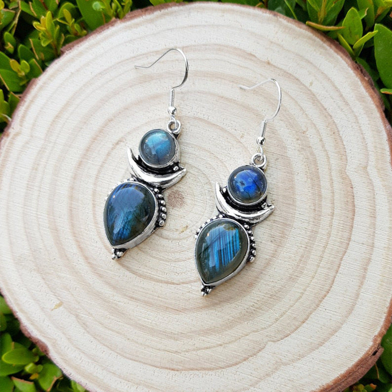 Handmade Labradorite 925 Silver Women's Exquisite Earrings