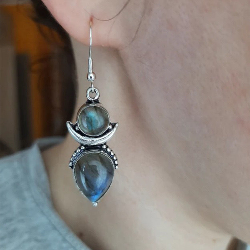 Handmade Labradorite 925 Silver Women's Exquisite Earrings