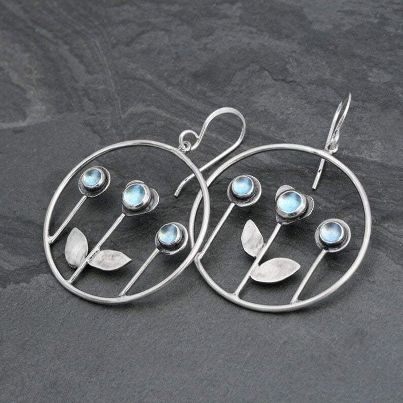 Blue Cat's Eye Pendant Earrings for Women