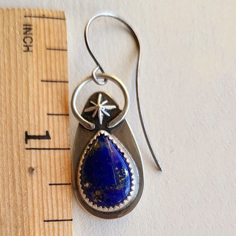 925 Silver Lapis Lazuli Teardrop Earrings for Women