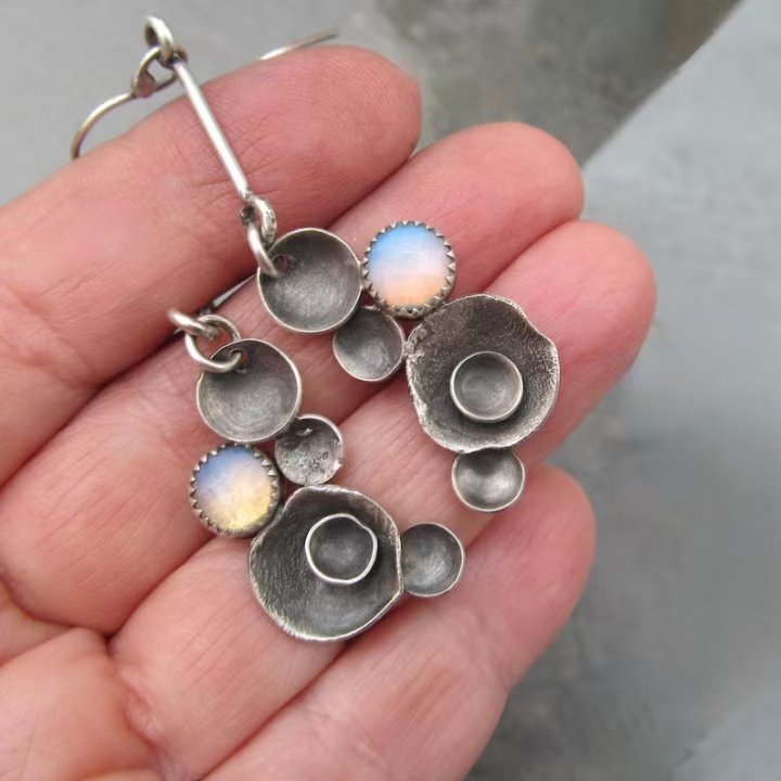 Handcrafted Opal Drop Earrings for Women