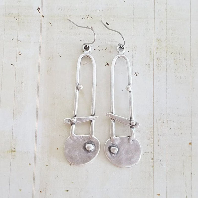 925 Silver Vintage Geometric Earrings