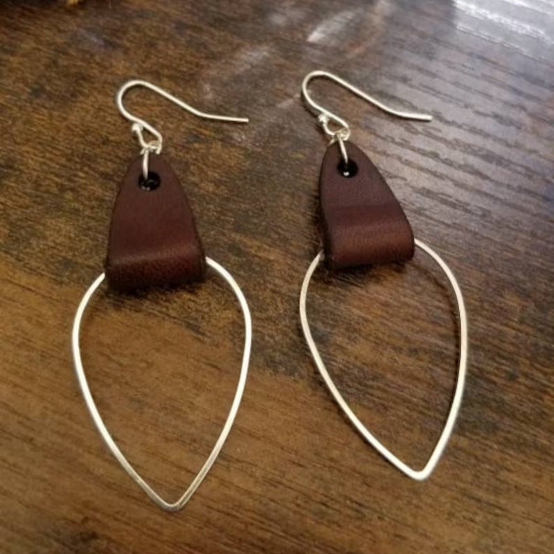 Handmade leather women's earrings