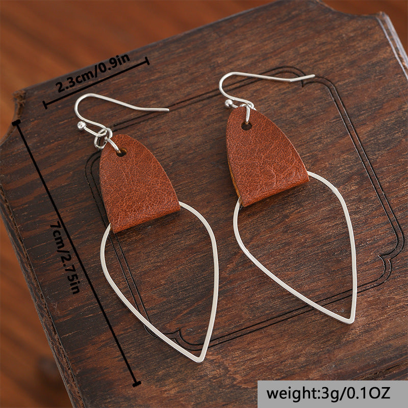 Handmade leather women's earrings