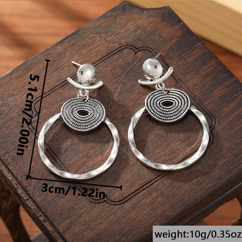Bohemian 925 silver pendant earrings for women