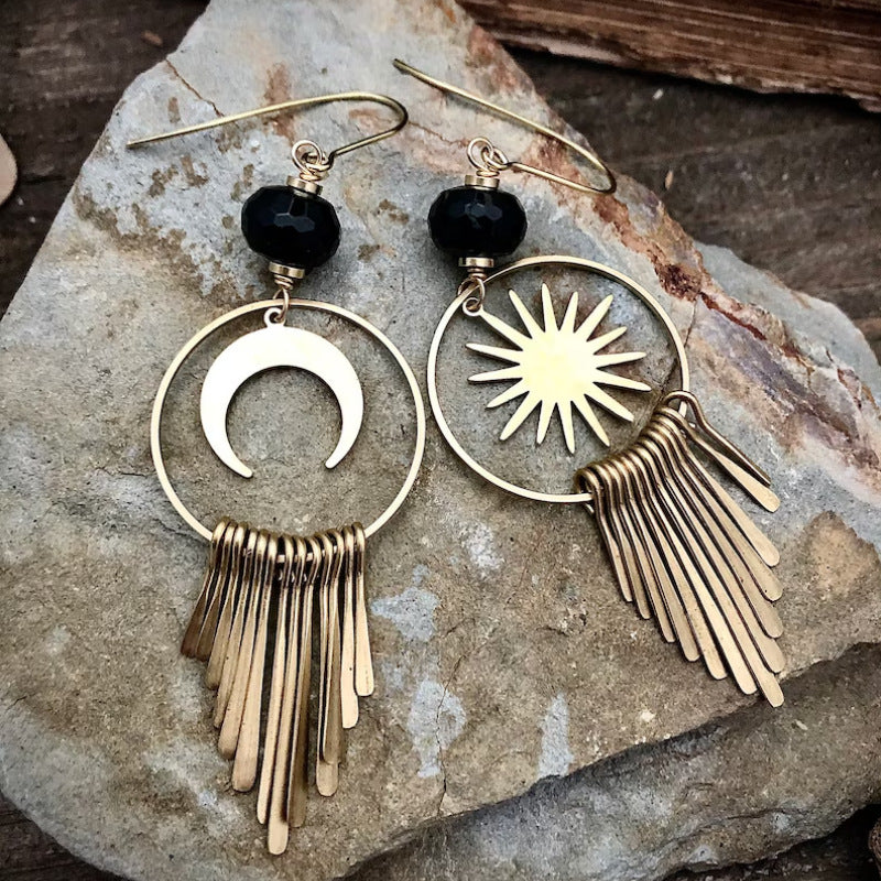 Moon Sun Bohemian Pendant Women's Earrings