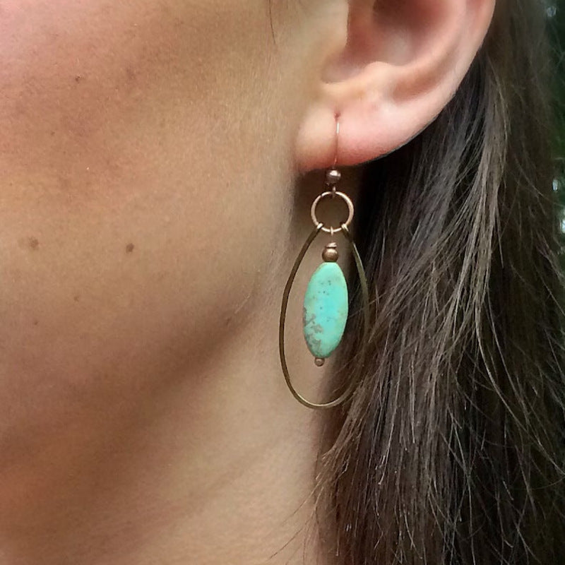 Turquoise Pendant Earrings for Women