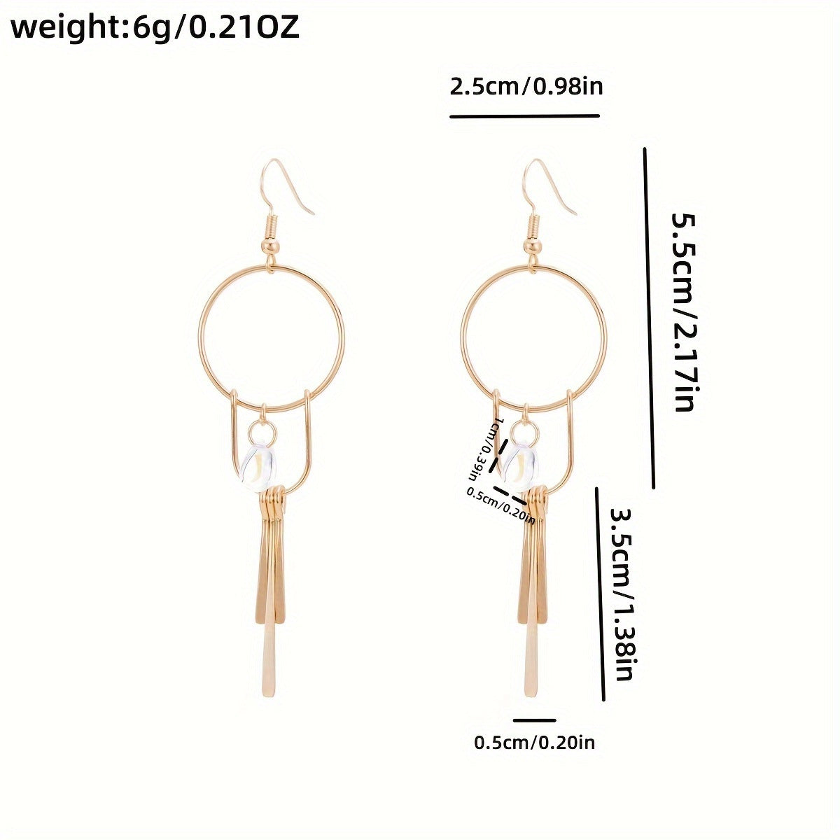 Bohemian pendant crystal women's earrings