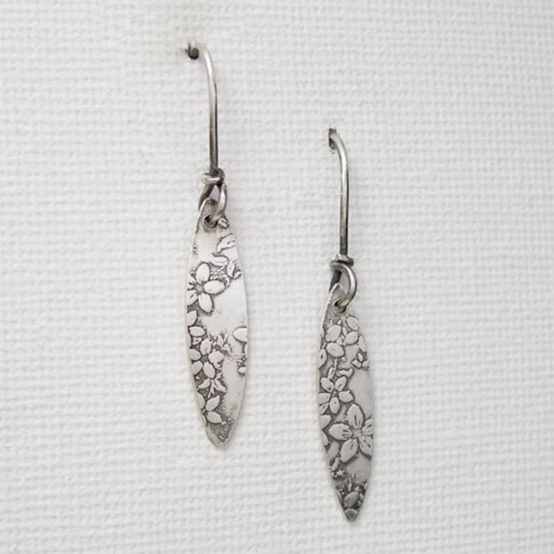 Handmade carved flower earrings for women