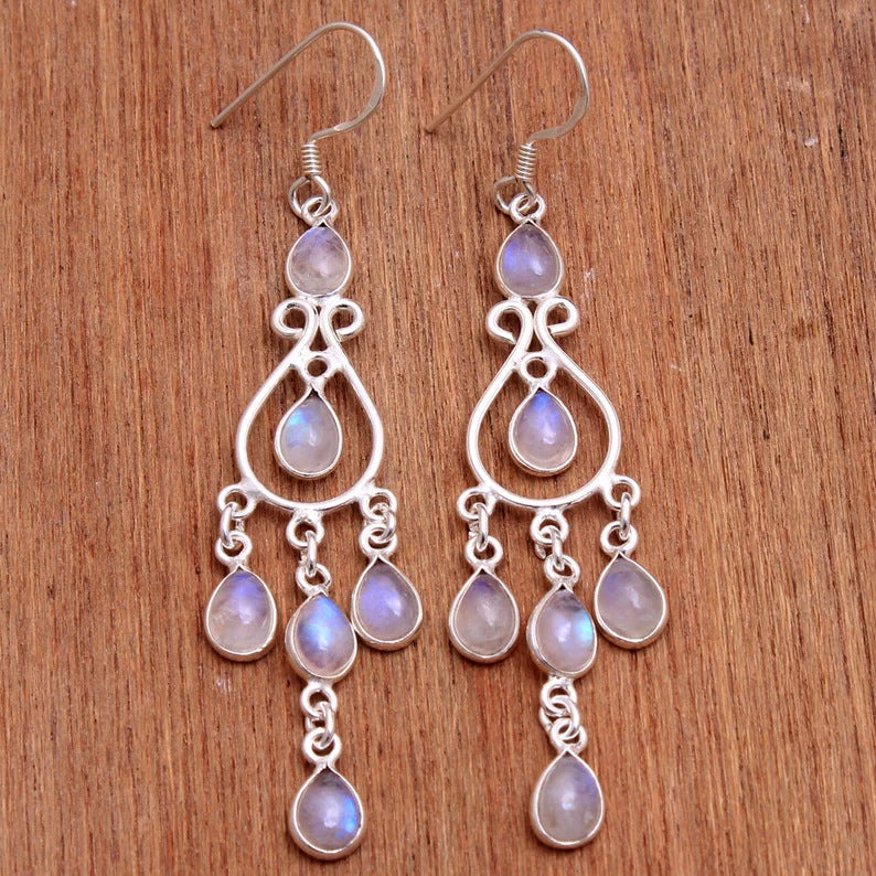 Moonstone pendant earrings for women gift