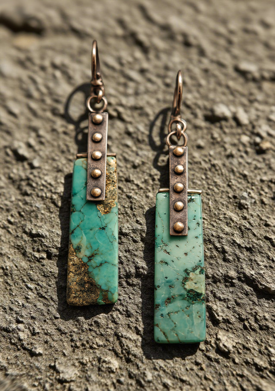 Turquoise Stone Drop Earrings