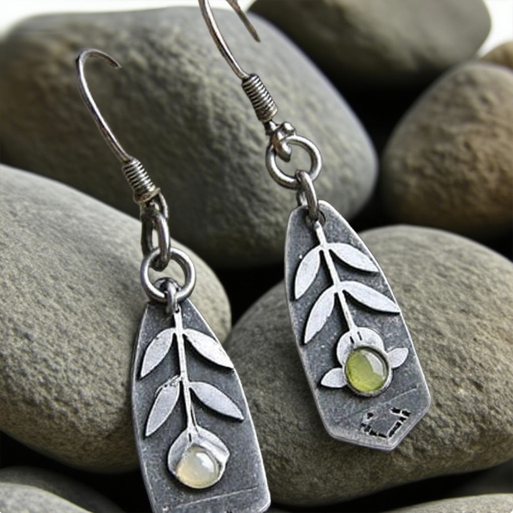 Handcrafted Botanical Plate Earrings