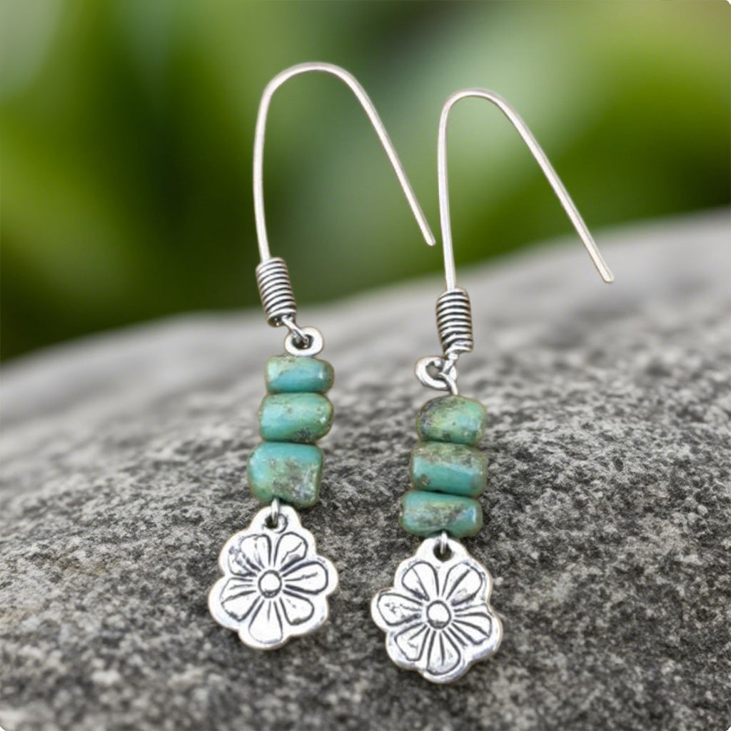Boho Turquoise Beaded Earrings