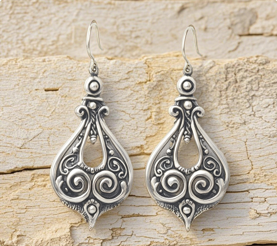Vintage Baroque Scrollwork Earrings