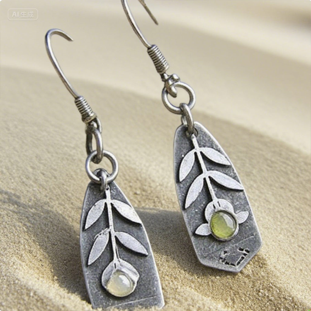 Handcrafted Botanical Plate Earrings