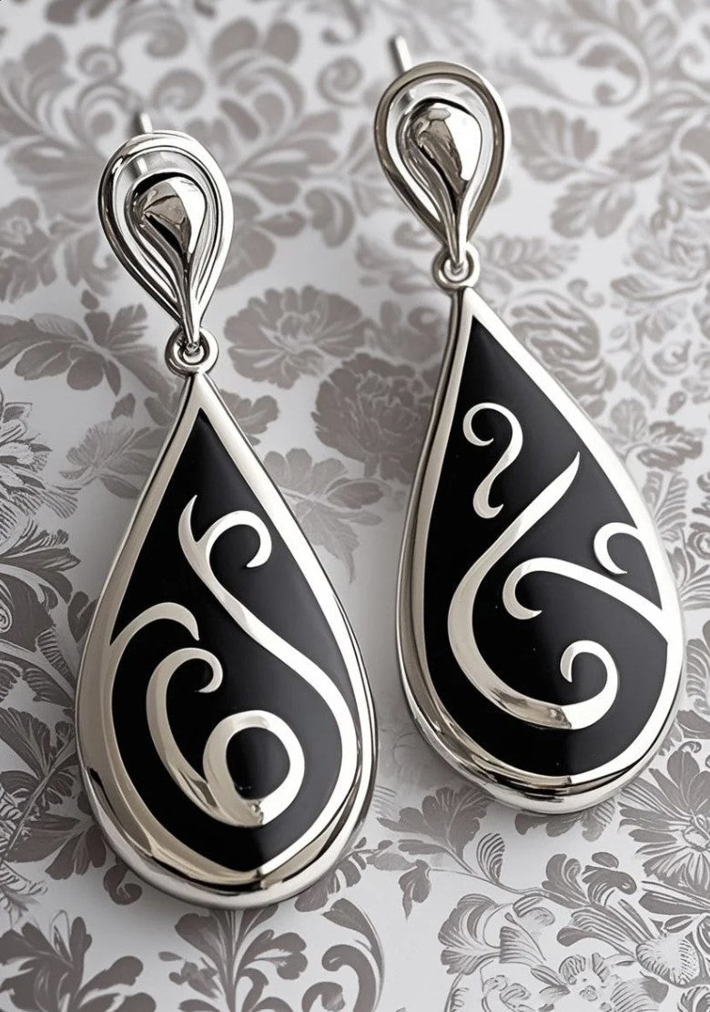 Elegant Teardrop Swirl Earrings