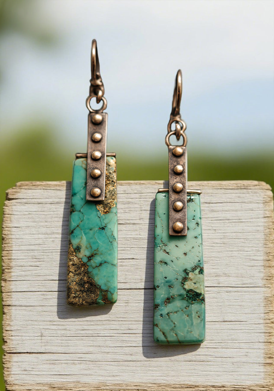 Turquoise Stone Drop Earrings