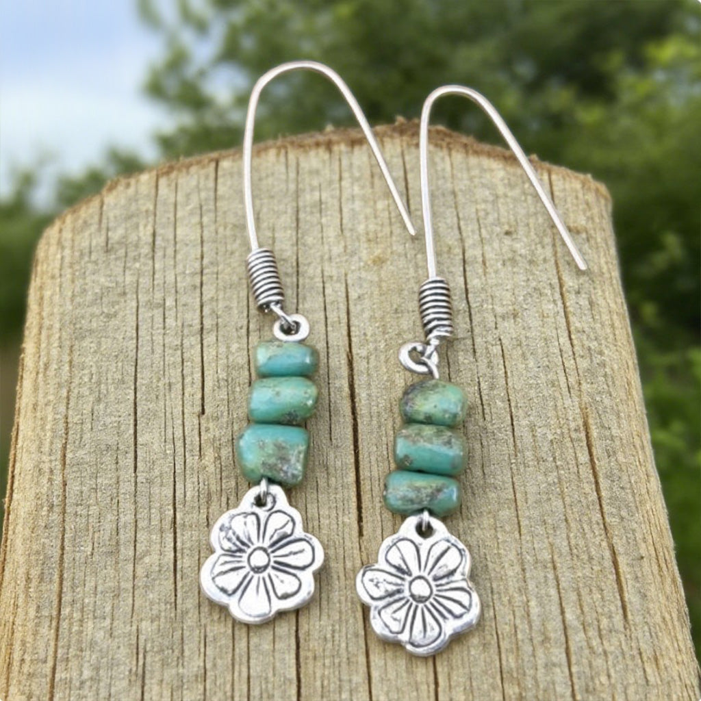 Boho Turquoise Beaded Earrings