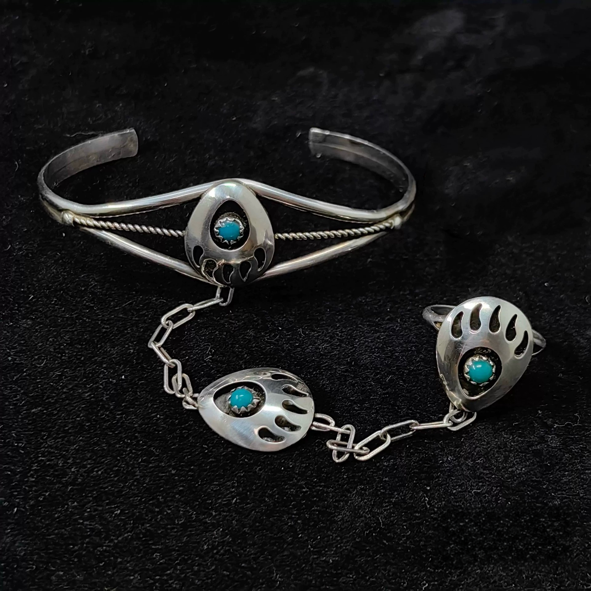 Sterling Silver Turquoise Bracelet Ring