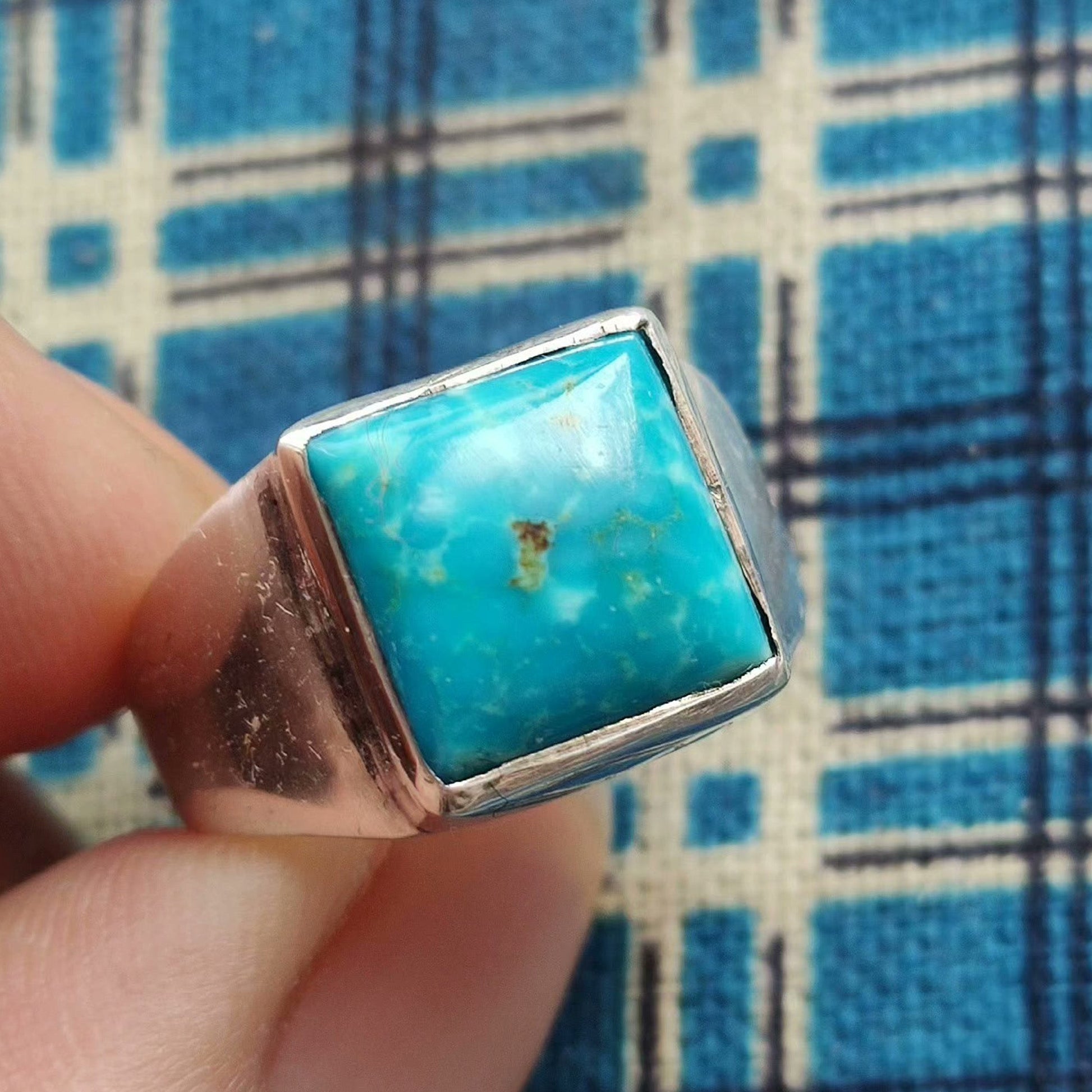 Natural Square Turquoise Ring