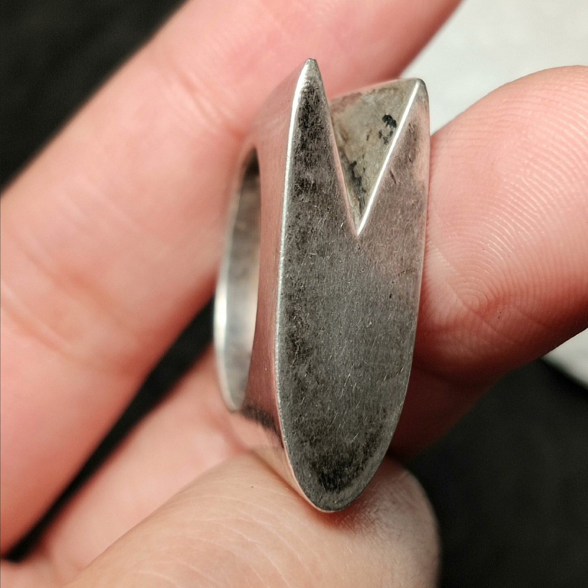 Modern Geometric Sterling Silver Ring