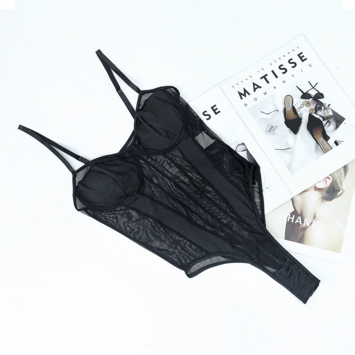 Sheer Backless Lace Bodysuit