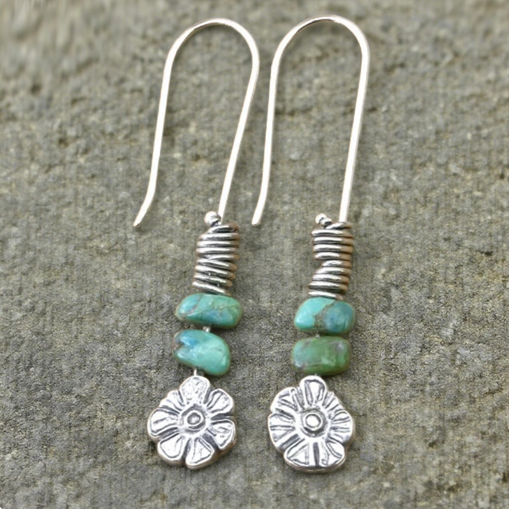 Handmade Turquoise Drop Earrings