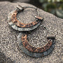 Vintage Double-Layer Hammered Metal Hoop Earrings