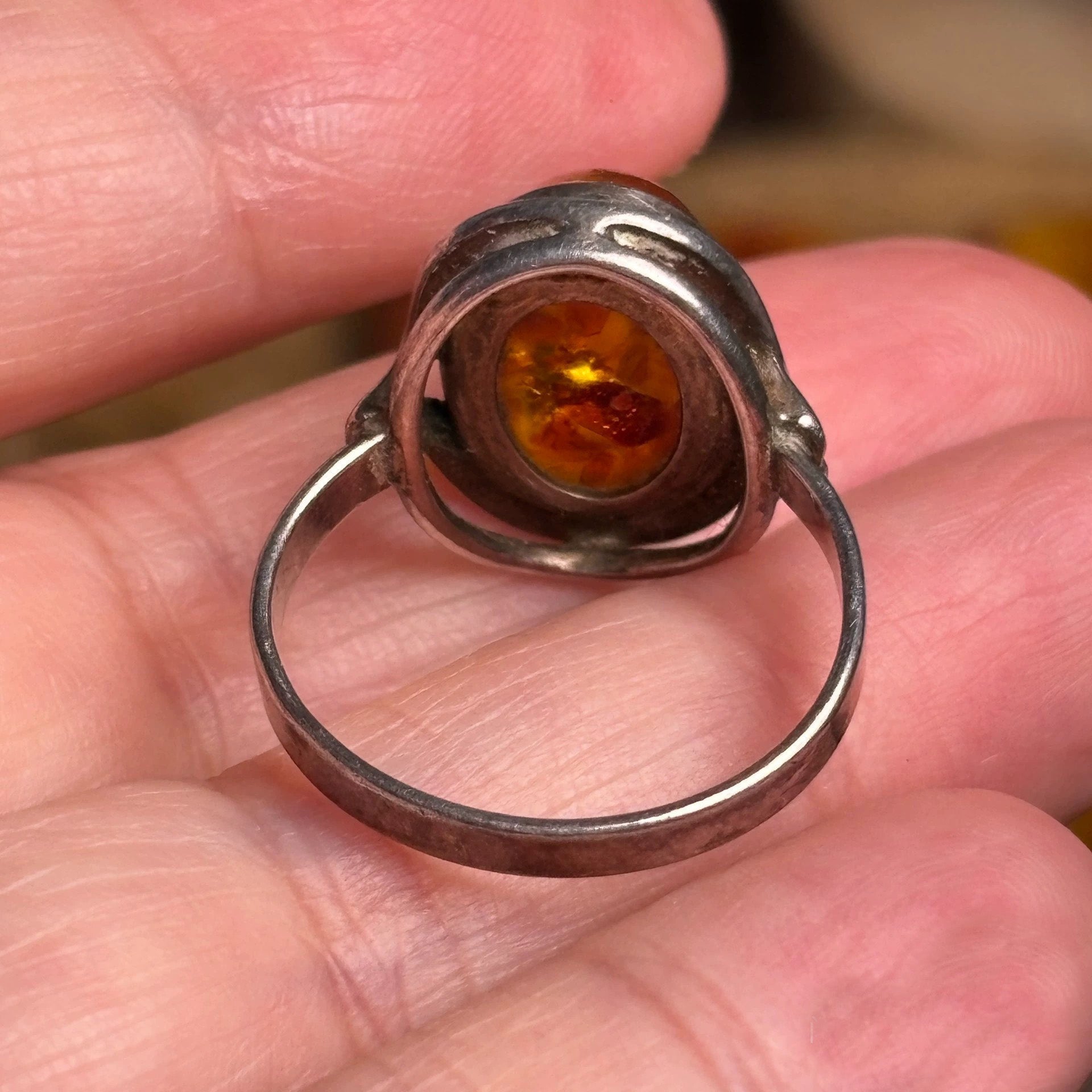 Vintage Amber Stone Ring