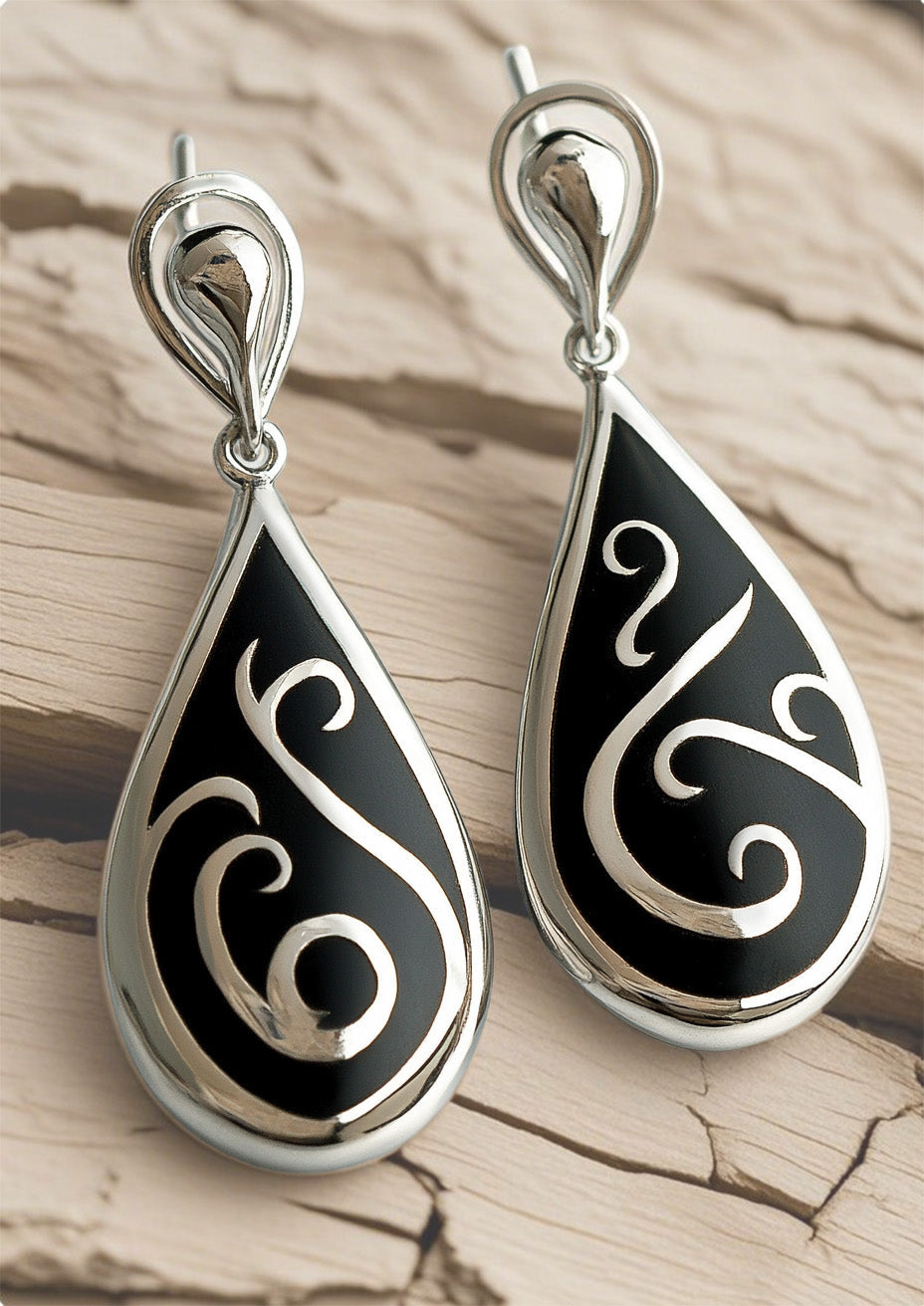 Elegant Teardrop Swirl Earrings
