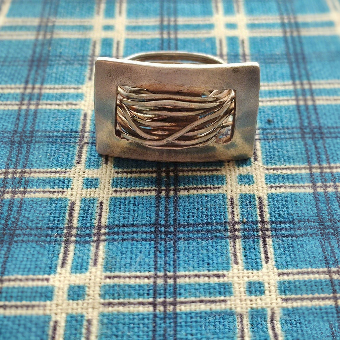 Modern Abstract Wire Art Ring – Handmade Sterling Silver Sculptural Statement Jewelry