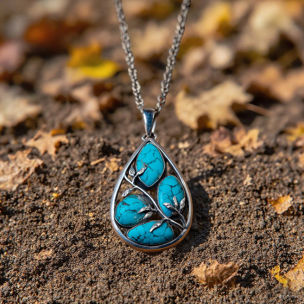 Teardrop Turquoise Pendant Necklace