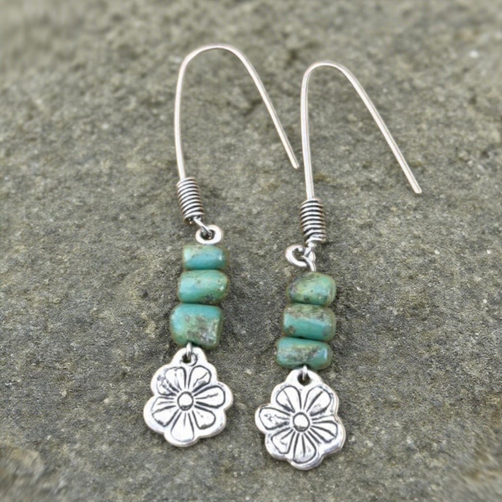 Boho Turquoise Beaded Earrings