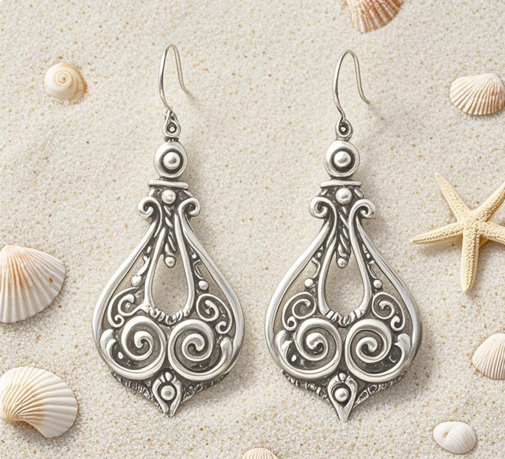 Vintage Baroque Scrollwork Earrings
