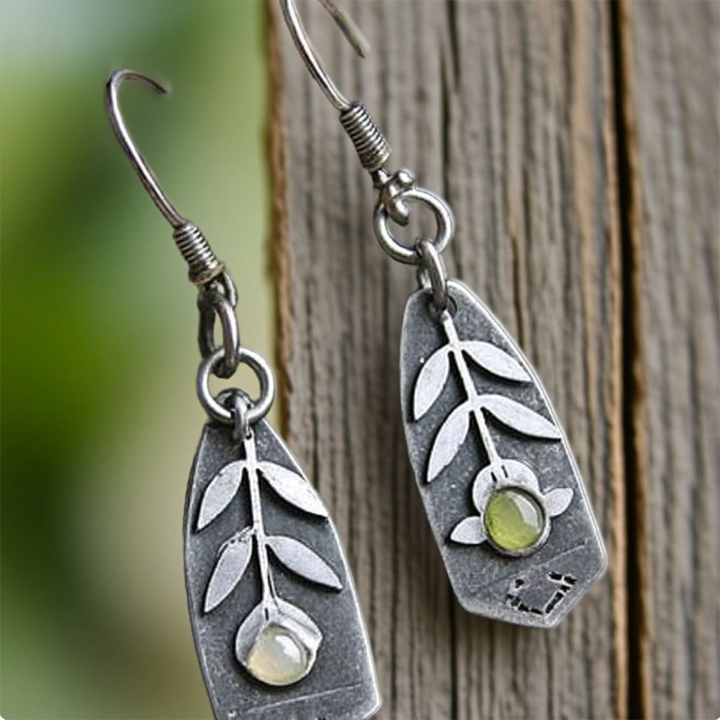 Handcrafted Botanical Plate Earrings