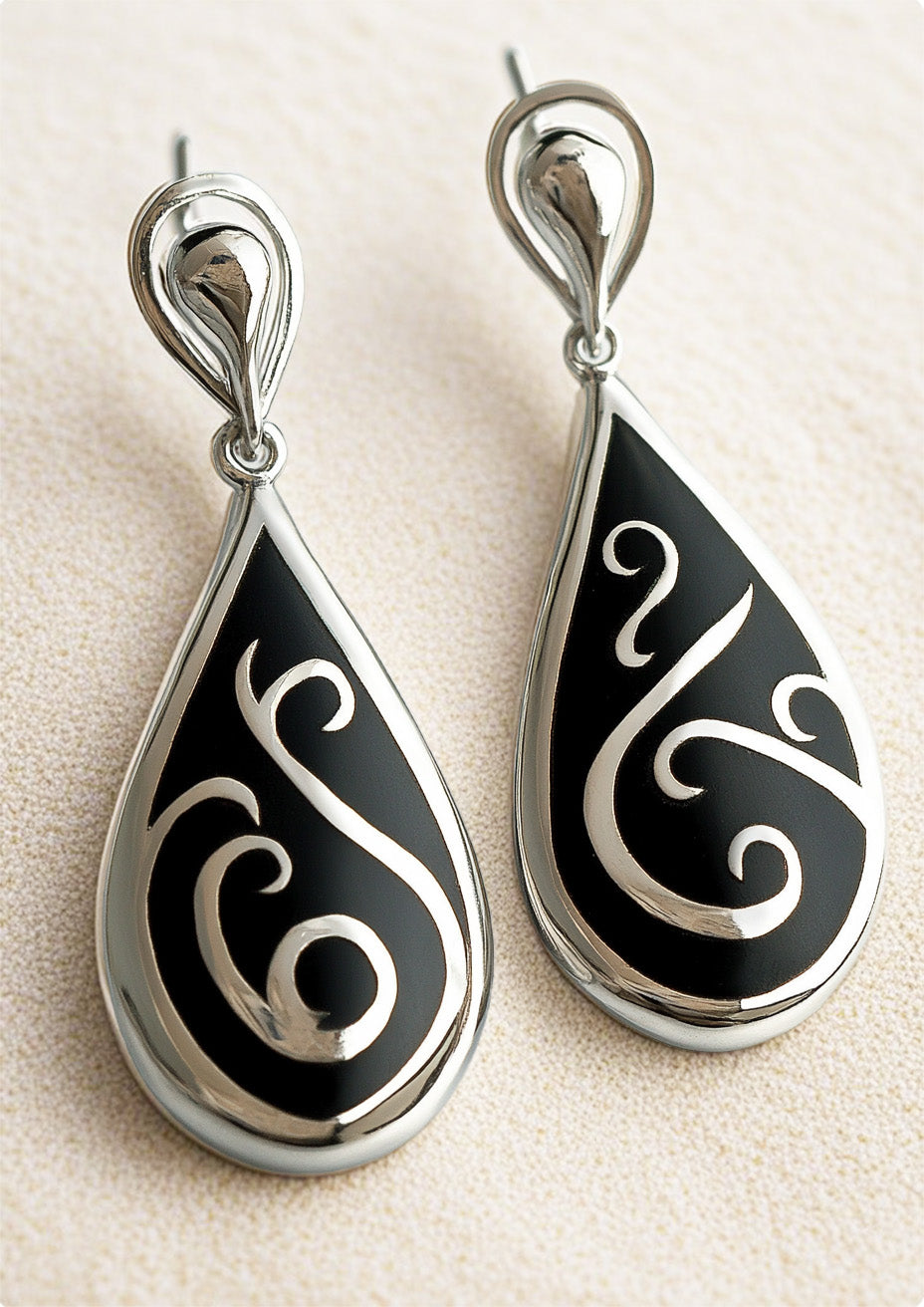 Elegant Teardrop Swirl Earrings