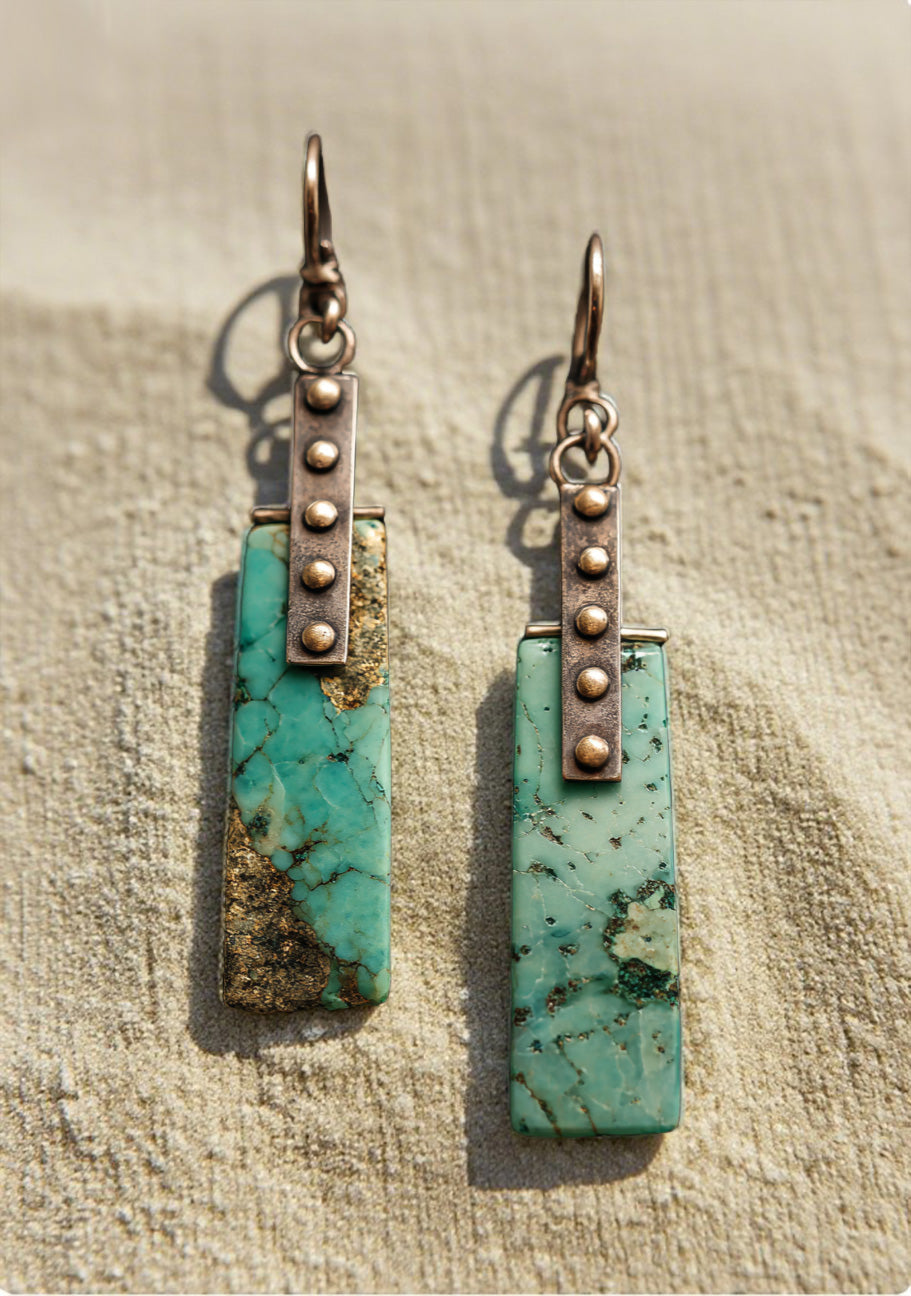 Turquoise Stone Drop Earrings