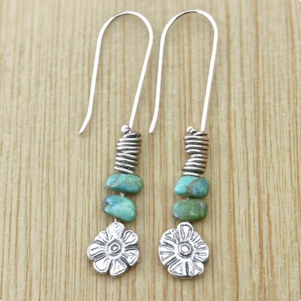 Handmade Turquoise Drop Earrings