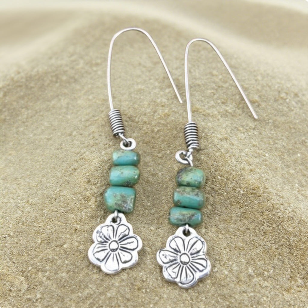 Boho Turquoise Beaded Earrings